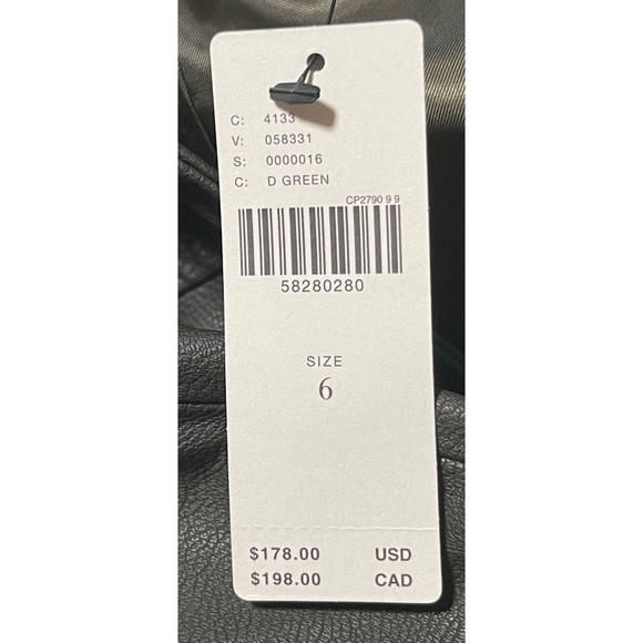 Anthropologie Kellie Faux Leather Fur Trim - NWT - SZ 6 - Picture 8 of 14